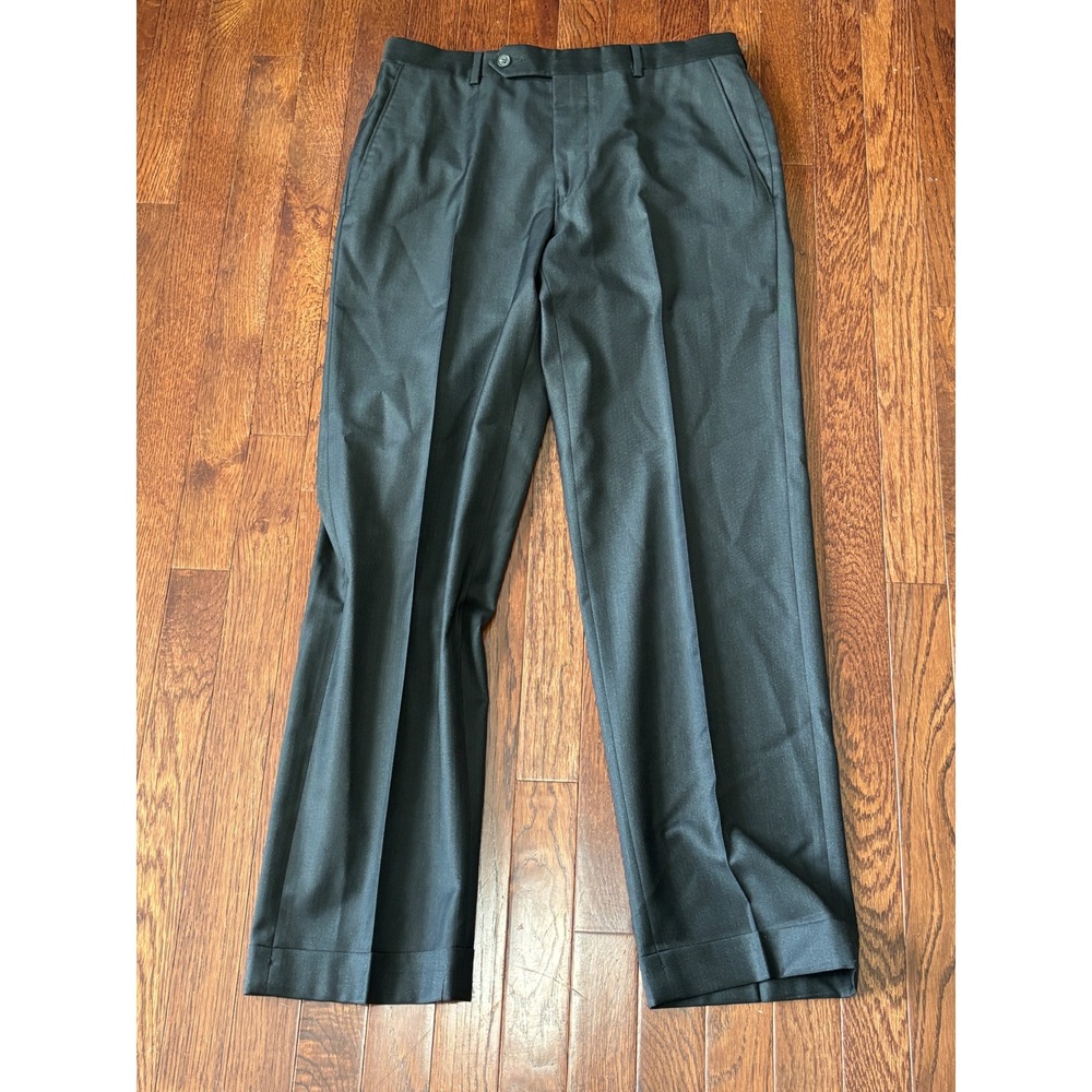 Samuelsohn Mens Charcoal Grey Super 110s Wool Dress Pants Cuffed 31x30 Canada